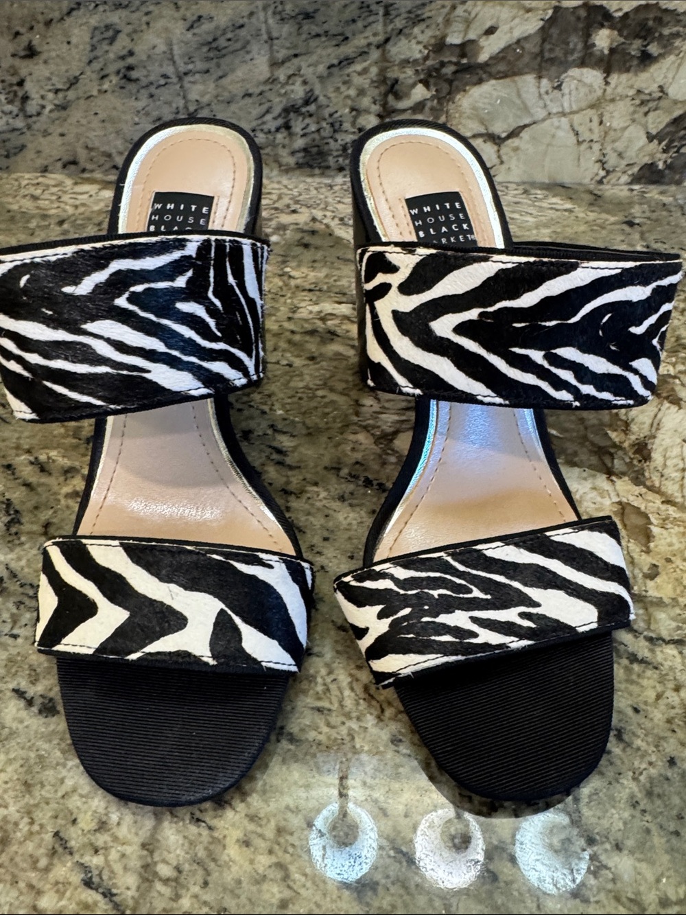 Zebra heeled sandals